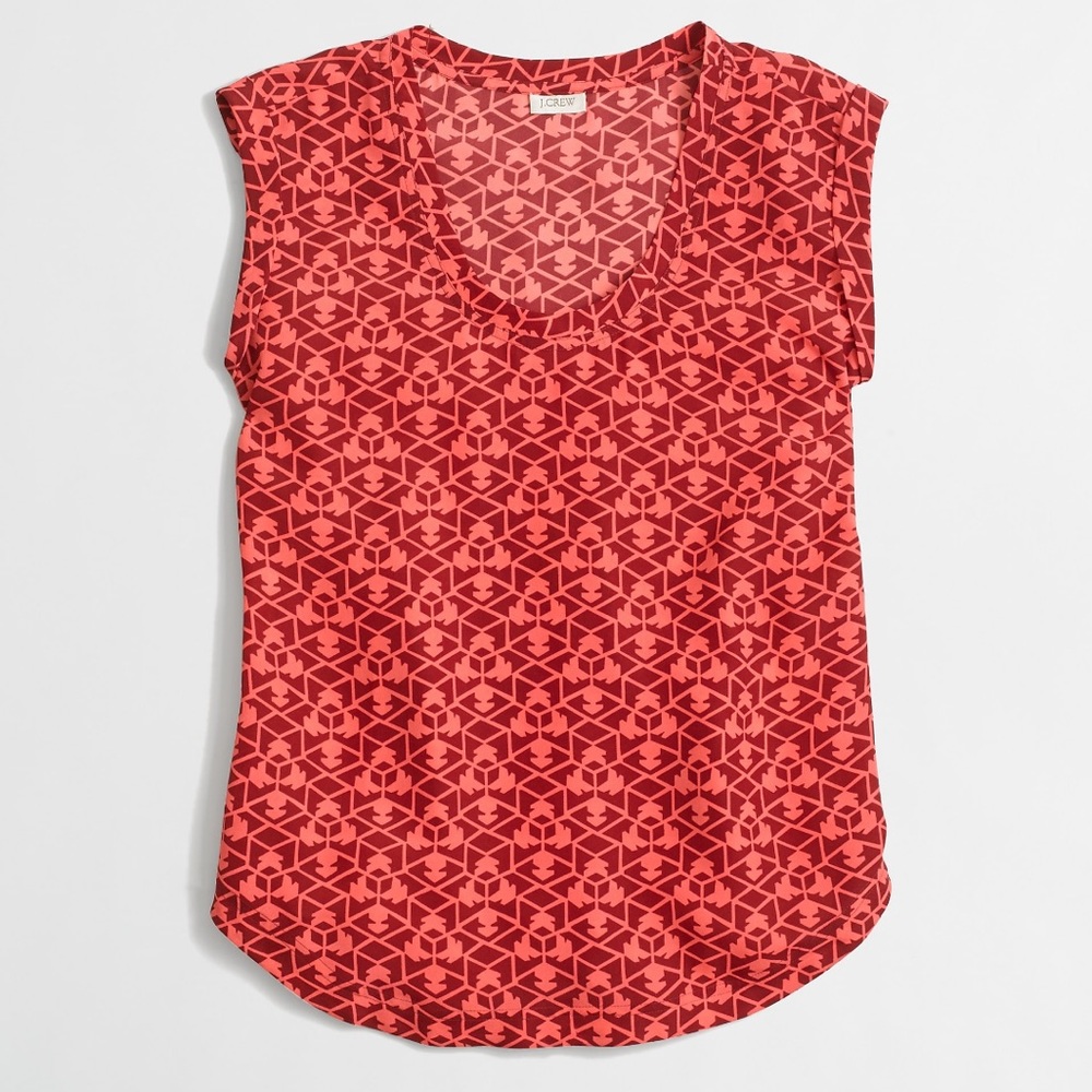 J.Crew printed drapey scoopneck top